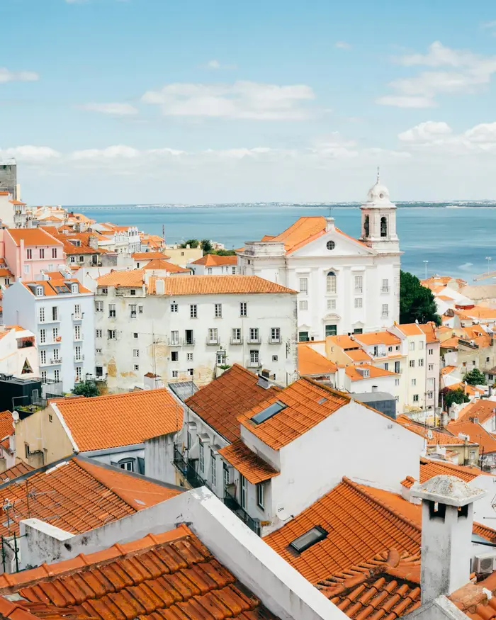 Orange rooftops of Lisbon by the water